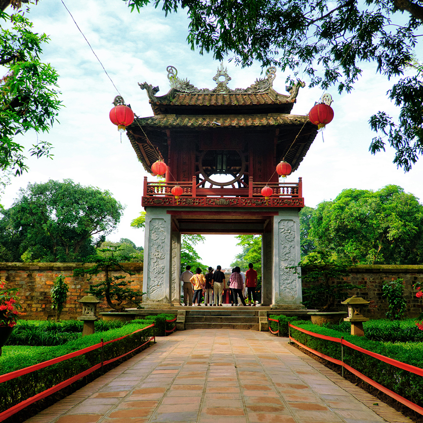 Beautiful Entrance At The Temple Of Literature (Van Mieu) Hanoi